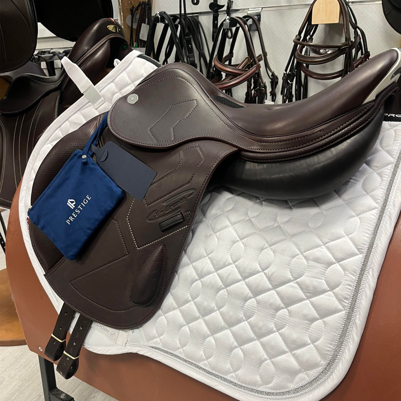 Prestige X-Breath K Double Flap Jump Saddle - Tabacco - 17 - 34-1